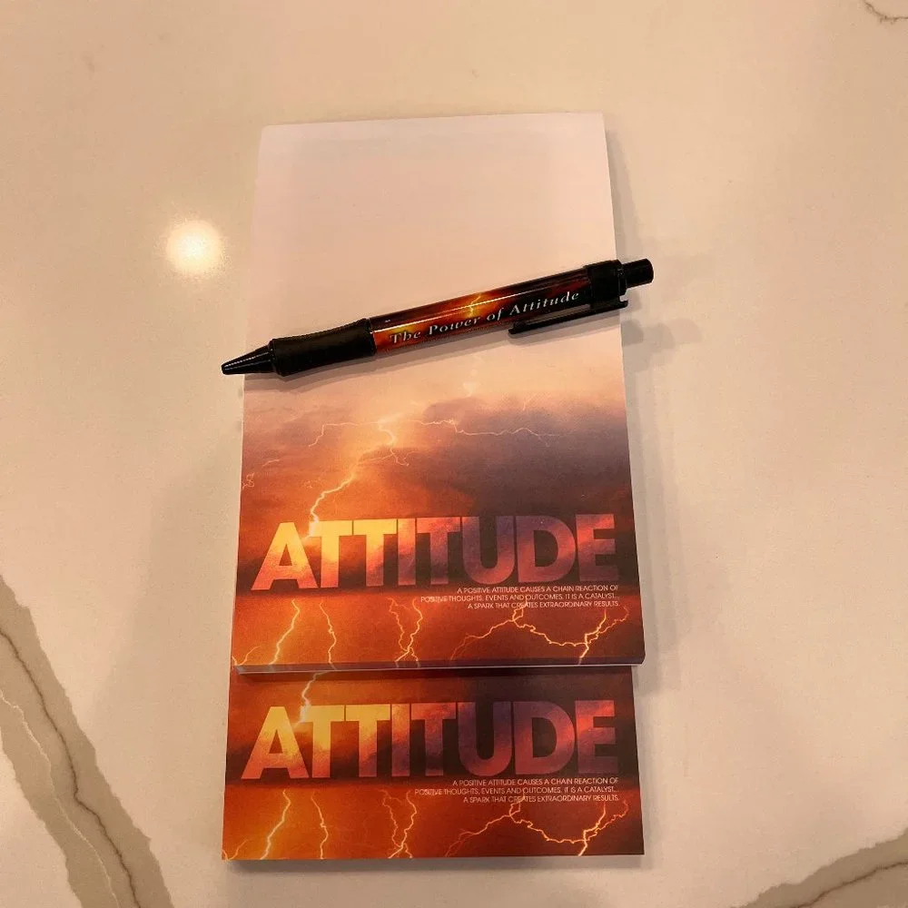 Successories Attitude Motivational Notepads (2) with Matching Pen